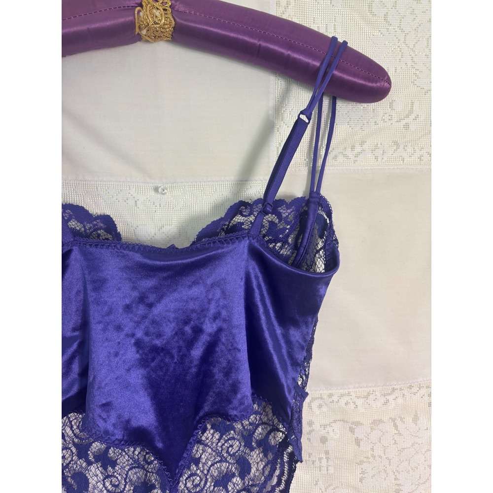 VTG Victoria's Secret Gold Label Purple Lace Teddy Bodysuit Size 36B - Picture 4 of 13